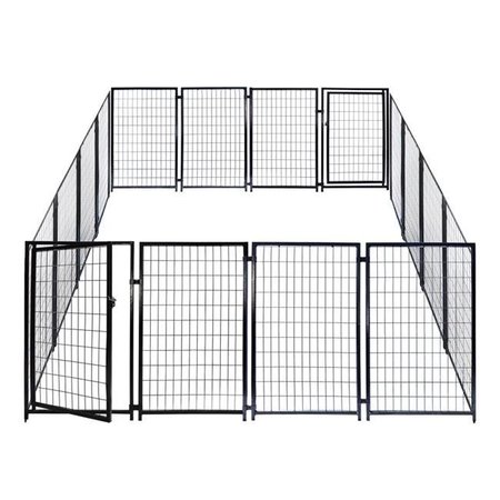 ALEKO Aleko 2DK5X5X4SQ-UNB 10 x 10 x 4 Ft. Dog Kennel Heavy Duty Pet Playpen; Dog Exercise Pen Cat Fence Run for Chicken Coop Hens House 2DK5X5X4SQ-UNB